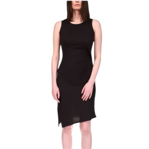 NWT! Michael MICHAEL KORS Black Asymmetric Hem Sleeveless Dress. Size Small. - Picture 1 of 15